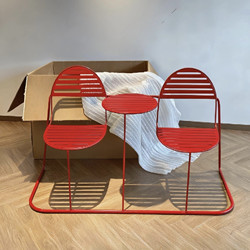 Integrated Dopamine-Style Outdoor Table and Chair Set, Popular for Courtyards, Coffee and Milk Tea Shops, Camping, and Commercial Street Outdoor Seating