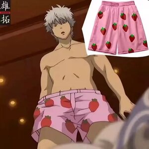 
Gintama Strawberry Shorts Fats Sakata Gintoki cos peripheral men's five-point pants Ginjiang home thin beach pants