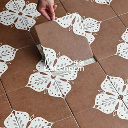 Second-Hand French-Style Full Ceramic Patterned Tiles for Bathroom and Kitchen, Non-Slip Floor Tiles, Balcony Wall Tiles, Café Tiles 200X200