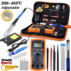 220V110V60W Adjustable Temperature Electric Soldering Iron Display Multimeter Combination Set Repair Tools Internal Heating Welding Pen