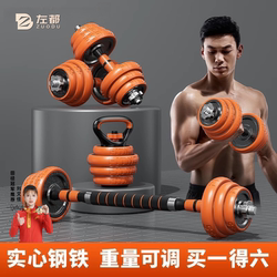Dumbbell Set for Men's Home Fitness, Pure Steel Exercise Equipment, Painted Barbell Set with Adjustable Weight, Dormitory Kettlebell
