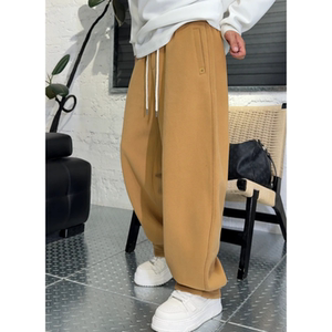 
Autumn high-quality men's casual scimitar sports pants, versatile and fashionable straight-leg drape plus velvet casual pants