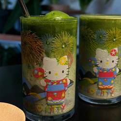 Kitty Cat Fireworks Vintage Glass Cup Milk Coffee Water Cup High Temperature Resistant Drinking Cup Gift for Friends