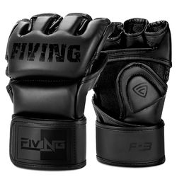 Five Dragons Sports Boxing Gloves Mma Sanda Split-Finger Gloves Adult Men and Women Ufc Half-Finger Training Professional Fighting Gloves
