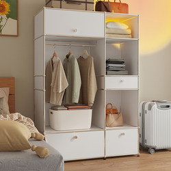 Used Wardrobe Usm Stainless Steel Home Bedroom Storage Cabinet Integrated Cabinet Small Apartment Floor-Standing Coat Rack