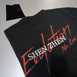 Nicholas Tse Concert Shenzhen Fan Support Clothing Evolution Letter T-Shirt Short-Sleeve Unisex Pure Cotton Top Trendy