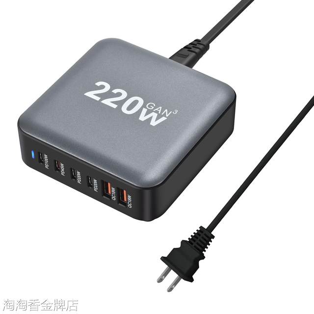 Gallium nitride charger multi-port USBC desktop charging station pile ...