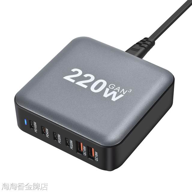 Gallium nitride charger multi-port USBC desktop charging station pile ...