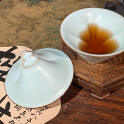 Ruyao Fu Lu Qiankun Heart Cup Ceramic Kung Fu Tea Set Tea Cup Master Cup Can Cultivate Crackle Glaze Gourd Cup Tasting Cup