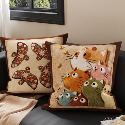 Cartoon Sofa Living Room Pillowcase with Insert, Backrest Lumbar Pillow, High-End Feel, Bay Window Bedroom Headboard Bed Pillow Cushion