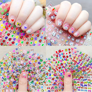 Children's luminous fingernails baby cartoon rabbit mana sticker children's sticker fingernails lascivale nail stickers
