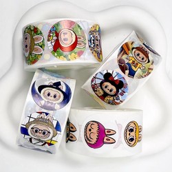 Labubu Stickers Children's Reward Roll Stickers Student Roll Paper Kindergarten Stickers Genuine Internet Celebrity Stickers