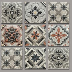 Terrazzo Tiles 400X400 Matte Non-Slip Mixed Design Hotel Bathroom Background Wall Retro Floor Tiles Ceramic Tiles