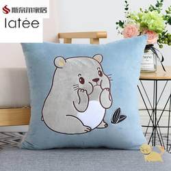 Square Pillowcase Pure Cotton Cute Cartoon Throw Pillow Sofa Cushion Office Headboard Backrest Car Pillow Square