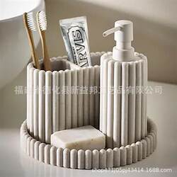 European-Style Resin Sand-Filled Bathroom Six-Piece Set, Bathroom Toiletries Set, Bathroom Supplies, Mouthwash Cup, Couple's Six-Piece Set