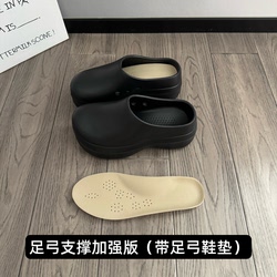 5cm Height-Increasing Non-Slip Chef Shoes for Women, Summer 2026 Model, Slip-On Clogs, Thick-Soled, Breathable, Closed-Toe Slippers