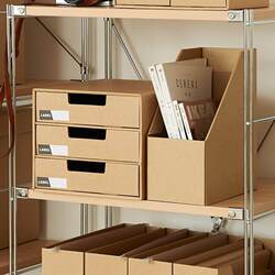 Kraft Paper Box Storage Box Drawer-Style A4 Paper Multi-Layer Japanese-Style Desktop Office Desk Item Cabinet Paper File Organizer