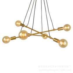 Nordic retro multi-head iron chandeliers personalized creative molecule branch restaurant chandeliers leisure area living room foreign trade light