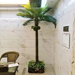 Simulated Coconut Trees, Artificial Trees for Indoor and Outdoor Use, Hotel and Mall Decorations, Realistic Tree Trunks, Coconut Palm Trees, Floor-Standing Plants
