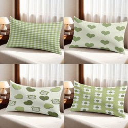 Green Fresh Sofa Cushion Cover, Headboard Cushion, Bed Cushion, Sofa Pillow with Insert, Versatile, High-End Feel for Guesthouses
