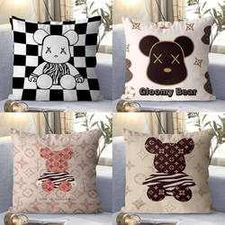 Trendy Bear Plush Pillow, Popular on Instagram, High Aesthetic Appeal, Niche Design, Suitable for Living Room Sofa, Bay Window, Headboard Cushion Cover