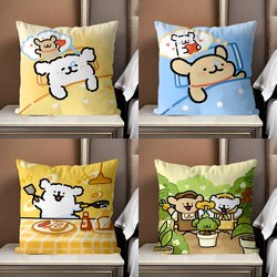 Line Art Puppy Pillow, Fresh Sofa Cushion, Modern Chair Backrest, Line Art Pillow Cover, Living Room Cushion Pillow
