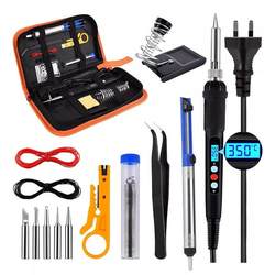 Digital Display Temperature Regulating Soldering Iron Set 100-240V Wide Voltage 60W Internal Heating Soldering Iron 15-Piece Tool Kit