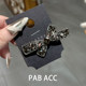 Korean light luxury high-end gun black hollow bow shiny rhinestone duckbill clip exquisite bangs side hair clip