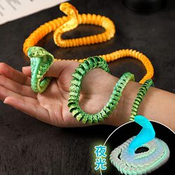 3D printed toy cobra ornaments with movable joints, children's simulated animal stalls, popular models, complete three-dimensional models