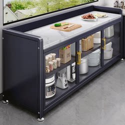 Jumeishi Slate Kitchen Storage Rack Multi-Layer Microwave Oven Sideboard Storage Rack Wall-Mounted Storage Cabinet Movable Island Table