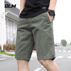 Woodpecker Pure Cotton Work Shorts for Men, Summer Thin Loose Straight Beach Shorts, Sports Five-Point Shorts for Boys