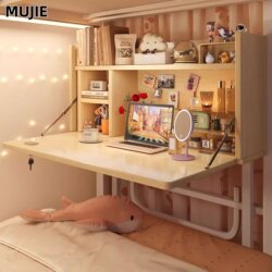 Japanese Imported Mujie Computer Desk, Dormitory Bed Desk, Foldable Student Desk, Simple Bedside Hanging Desk
