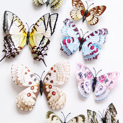 Simulated Butterfly Wall Stickers, Pin-Style Decorations for Curtains and Window Screens, Three-Dimensional Hanging Ornaments for the Living Room, 3D Magnetic Hanging Decorations