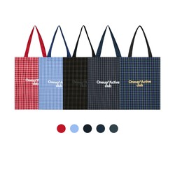 Oneup American-Style Plaid Shopping Bag Handbag Large Capacity New Casual Commuting Eco-Friendly Tote Bag Shoulder Bag