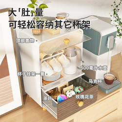 Dust-proof kitchen condiment counter with drawer, sauce and vinegar bottle storage rack, multi-functional condiment bottle storage box