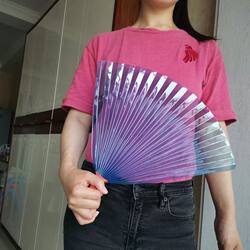 Plastic Fan, Strong and Lightweight, Suitable for the Elderly and Children in Summer, Mosquito Repellent, Cooling, Household Use, Sturdy, Durable, Thickened, Blue Transparent