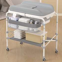 Baby bathtub 0-3 years old baby bathtub diaper table foldable care bedside storage rack bathtub storage rack
