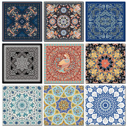 400×400 Gothic Painted Tiles Xinjiang Ethnic Style B&B Restaurant Non-Slip Parquet Floor Tiles Art Wall Tiles