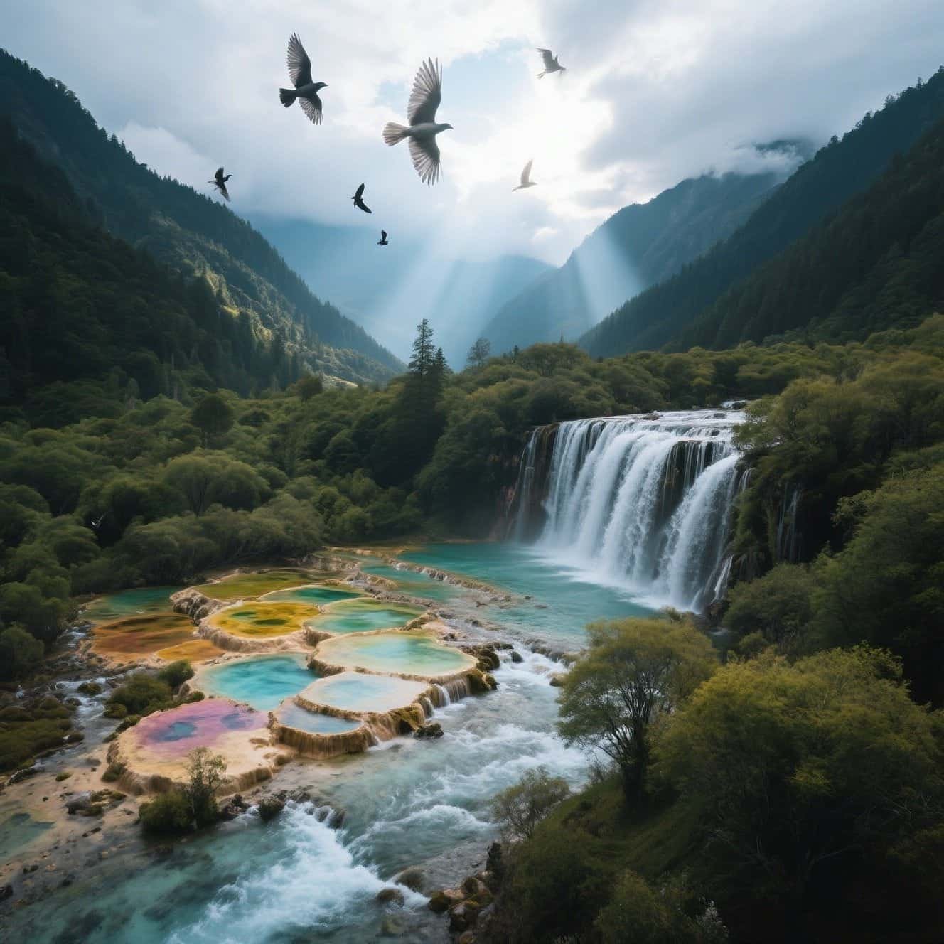 四川成都旅游4天3晚自由行九寨沟黄龙风景区独立专车4钻酒店