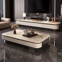 Modern Light Luxury Microcrystalline Stone Tv Cabinet 2026 New Model Coffee Table and Floor Cabinet Combination for Living Room Home Use Against the Wall High-End