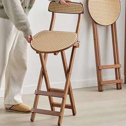 Foldable high stool cafe cashier bar back chair home convenient sturdy adult small bench