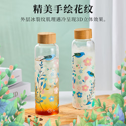 Cooling Color-Changing Glass Cup, High Borosilicate Cup, New Style, High Aesthetic Value for Women, Cold Brew Water Cup, Large Capacity, Portable Cold Brew Cup