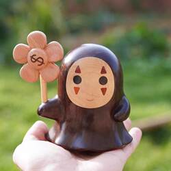 Hayao Miyazaki Q-Version Faceless Man Figurine Cute Solid Wood Desktop Decoration ins Fengli Brand, Spend Money Wisely, Gift for Friends