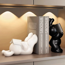 Simple and Creative Rabbit Bookends, Tv Cabinet Ornaments, Light Luxury High-End Bookcase and Wine Cabinet Decorations, Ceramic Desktop Bookends