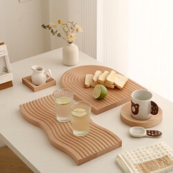 Ins-Style Creative Irregular Wooden Tray Decorative Ornament Japanese-Style Desktop Aromatherapy Tray Storage Photo Prop