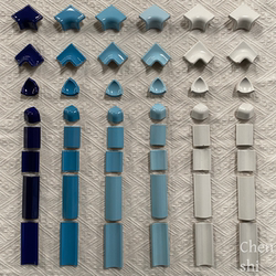 Trendy Project Swimming Pool Mosaic Small Arc Tiles Full Ceramic Mosaic Washbasin Bathtub Bathroom Wall Tiles