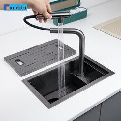 Hidden Kitchen Sink, Handmade Single Sink, Vegetable Washing Basin, Tea Room Bar Counter Washbasin, Ultra-Small Mini Sideboard Sink