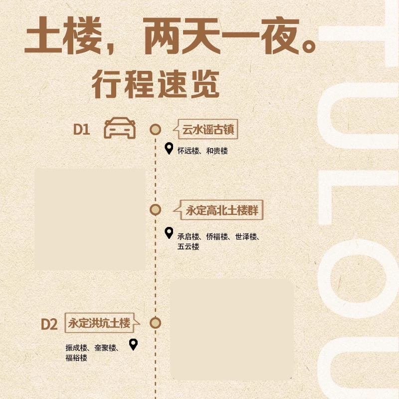 南靖云水谣永定土楼土楼王子【夜宿土楼+土楼灯光秀】小团2日游