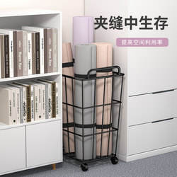 Yoga mat storage rack dirty clothes basket carpet fitness girls sports equipment sorting rack with wheeled household storage basket