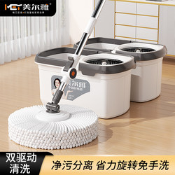 Meiyia Rotating Mop with Detachable Basket, One-Sweep Clean, Household Lazy Mop, Magic Tool for Mopping, Reinforced Rod, Labor-Saving